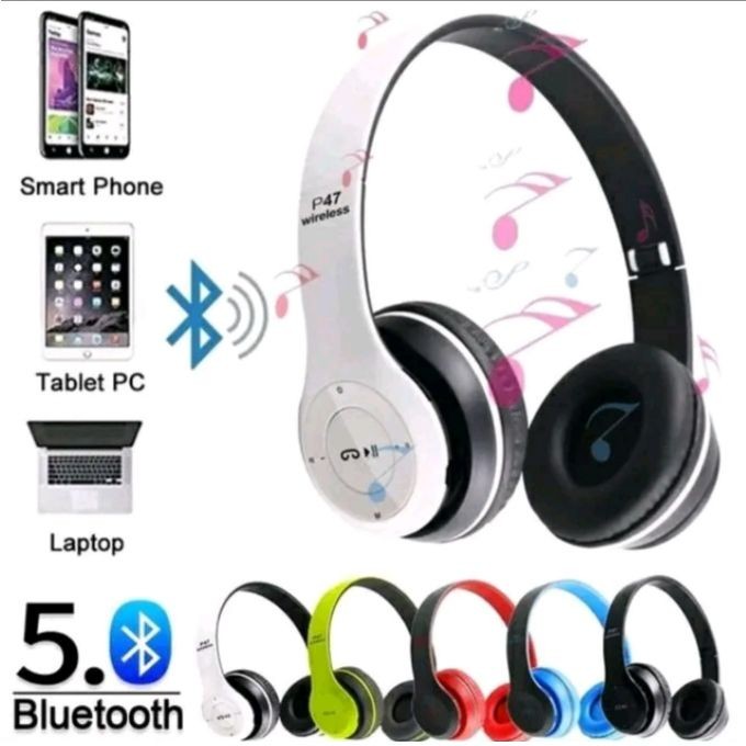 P47 Foldable HIGH BASS BLUETOOTH WIRELESS HEADPHONE // Head Phone // Earfon